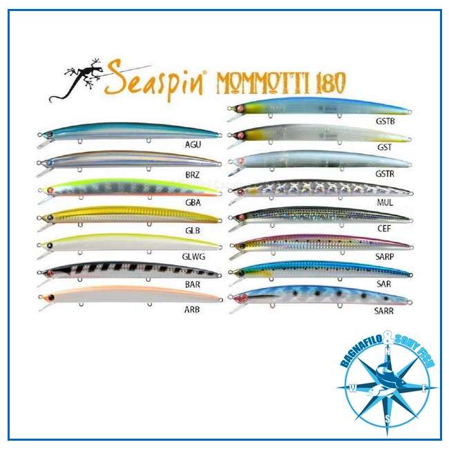 Seaspin Mommotti 180 Esca Artificiale Da Pesca SS - Per Acque Salate, Modello Slow Sinking Mommotti 180 SS